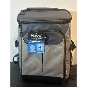 Igloo MaxCold Trek Top‎ Grip Backpack Cooler 28 Can Olive Carbonite Gray 4902305